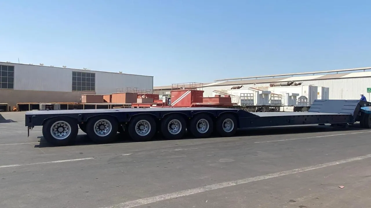 Axle group detail of the 150-ton 6-axle lowbed trailer