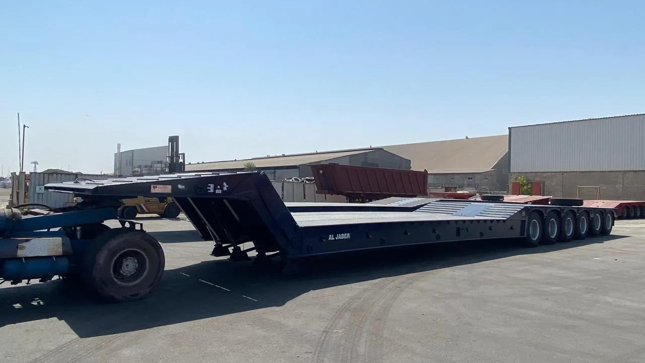 6-axle lowbed trailer deck width, 3.5 m across